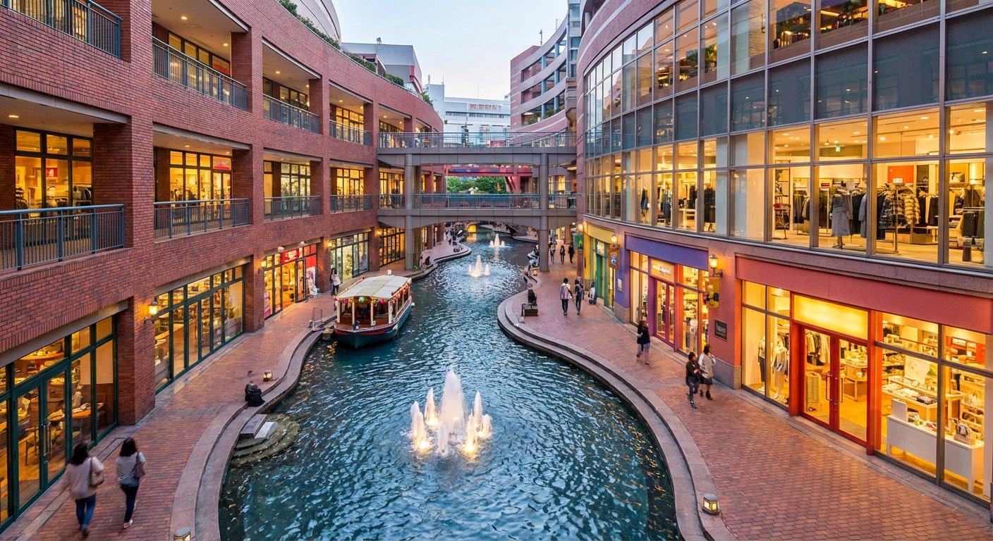캐널시티 하카타 내부 운하와 상점가
