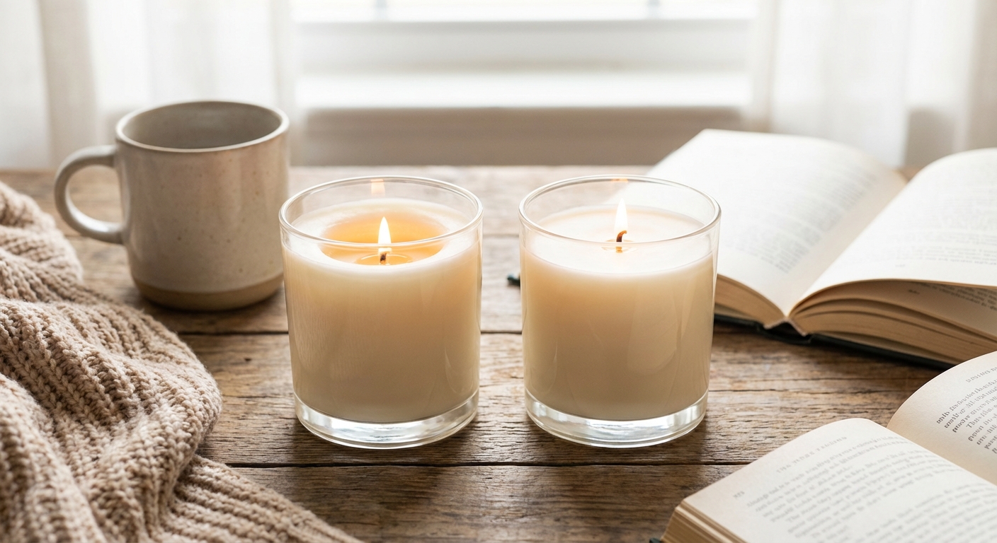 가운데만 파인 향초, 알루미늄 호일로 평평하게