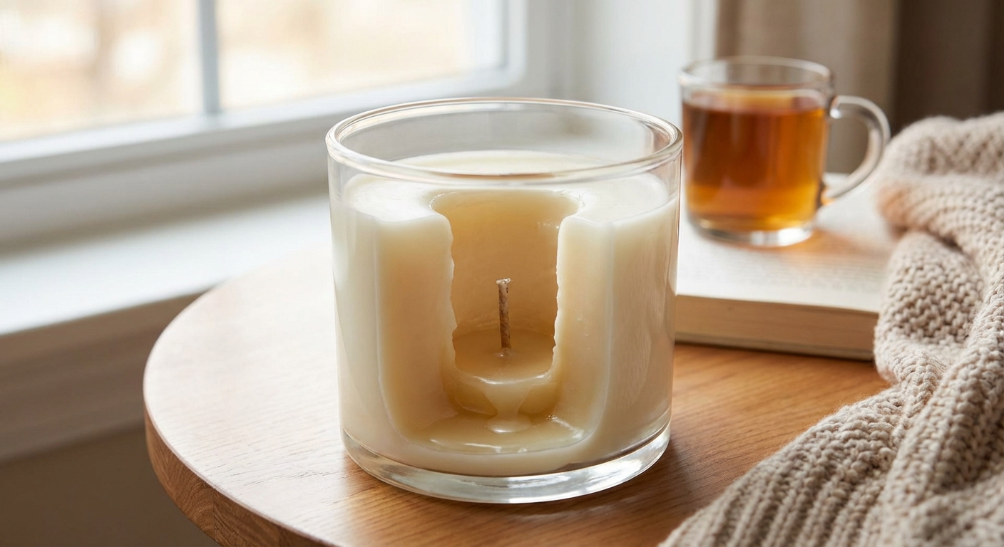 터널링 현상이 발생한 향초 단면도