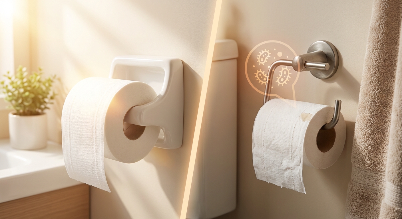 휴지 걸이 위생 비교 그래픽