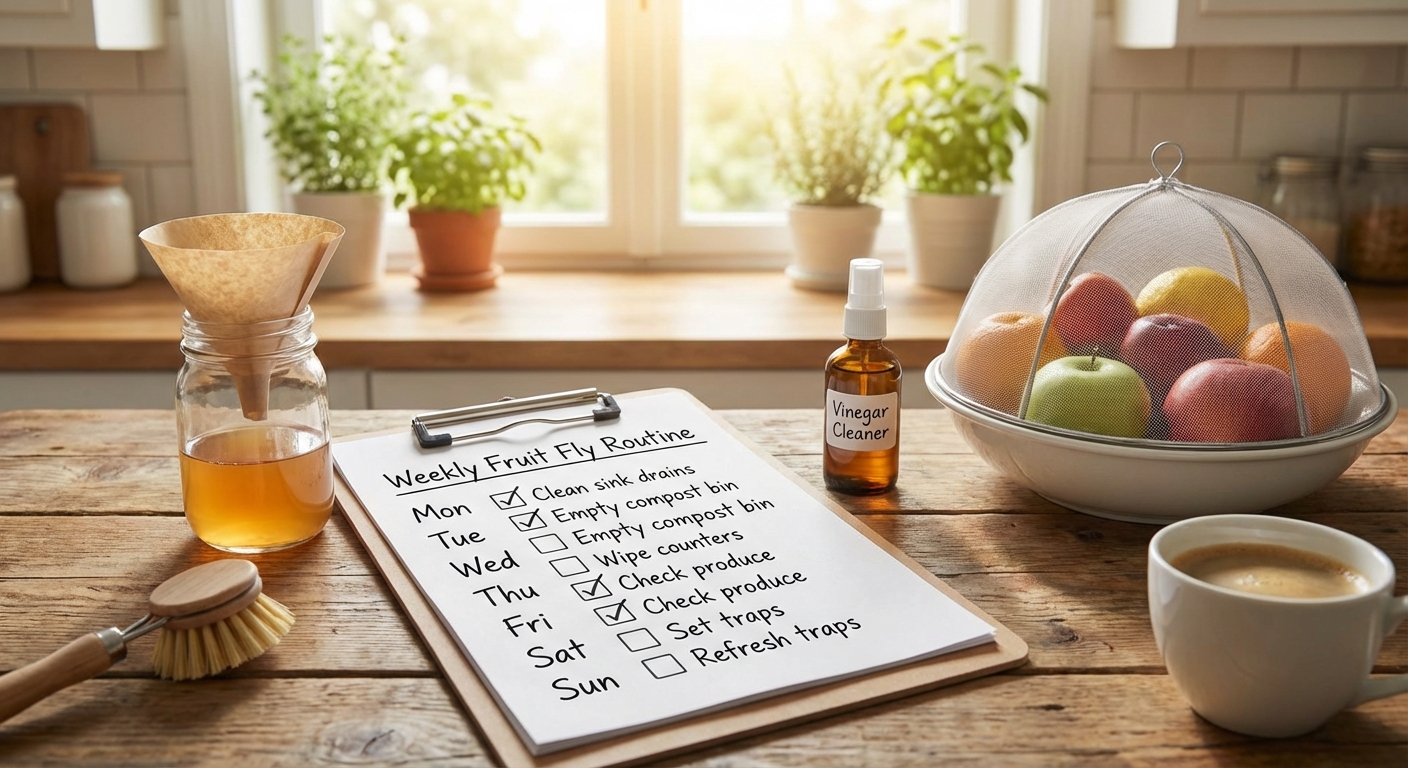 체크리스트 형태의 일주일 초파리 퇴치 루틴표