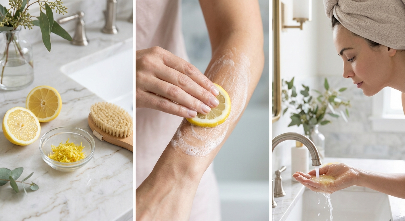 레몬 껍질 각질 제거 단계별 사진