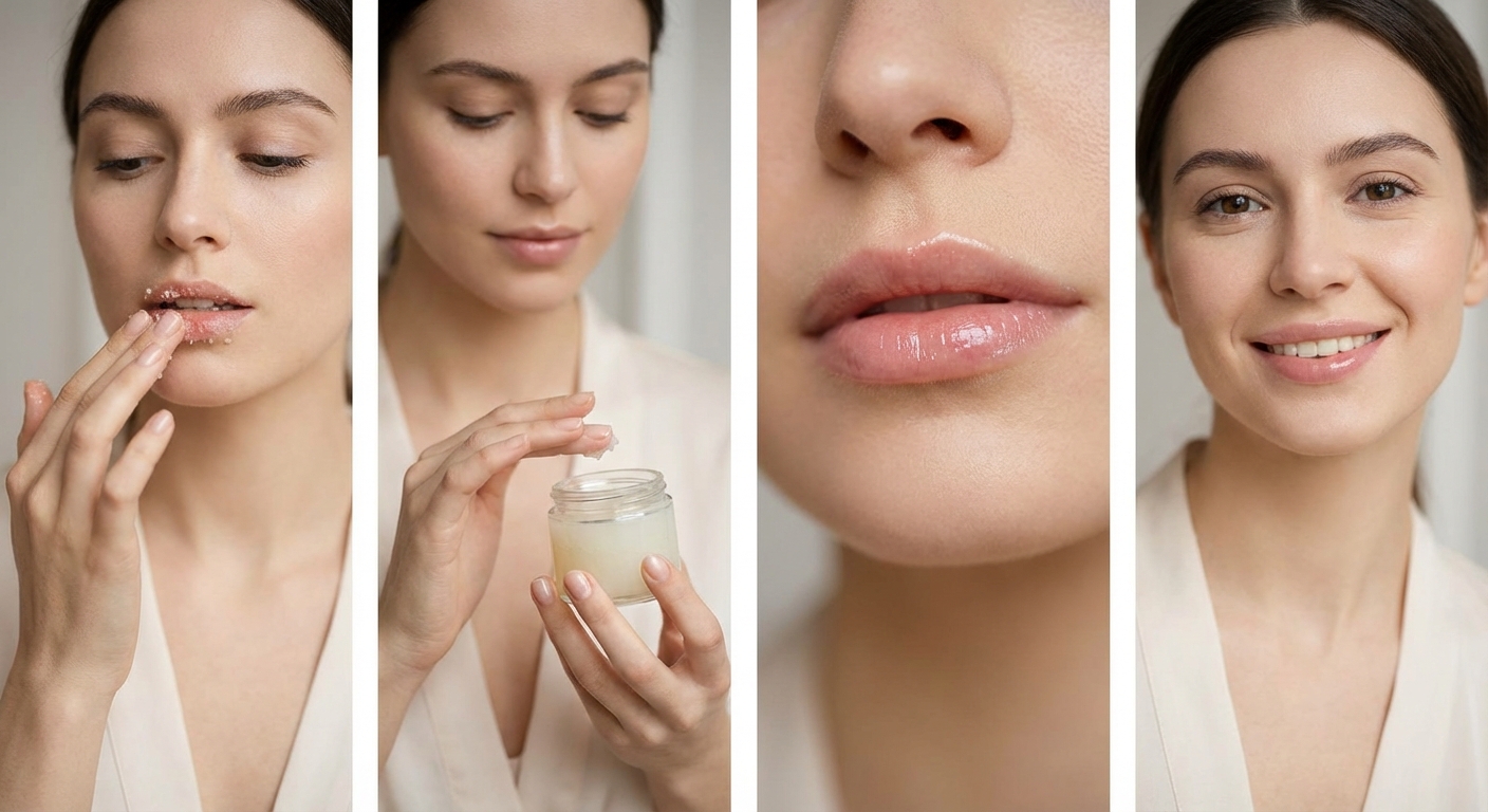 바세린을 이용한 입술 케어 단계별 과정