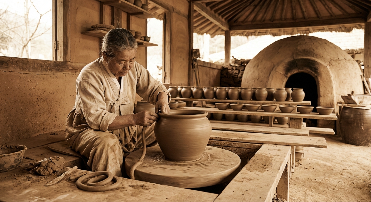 전통 옹기 제작 과정