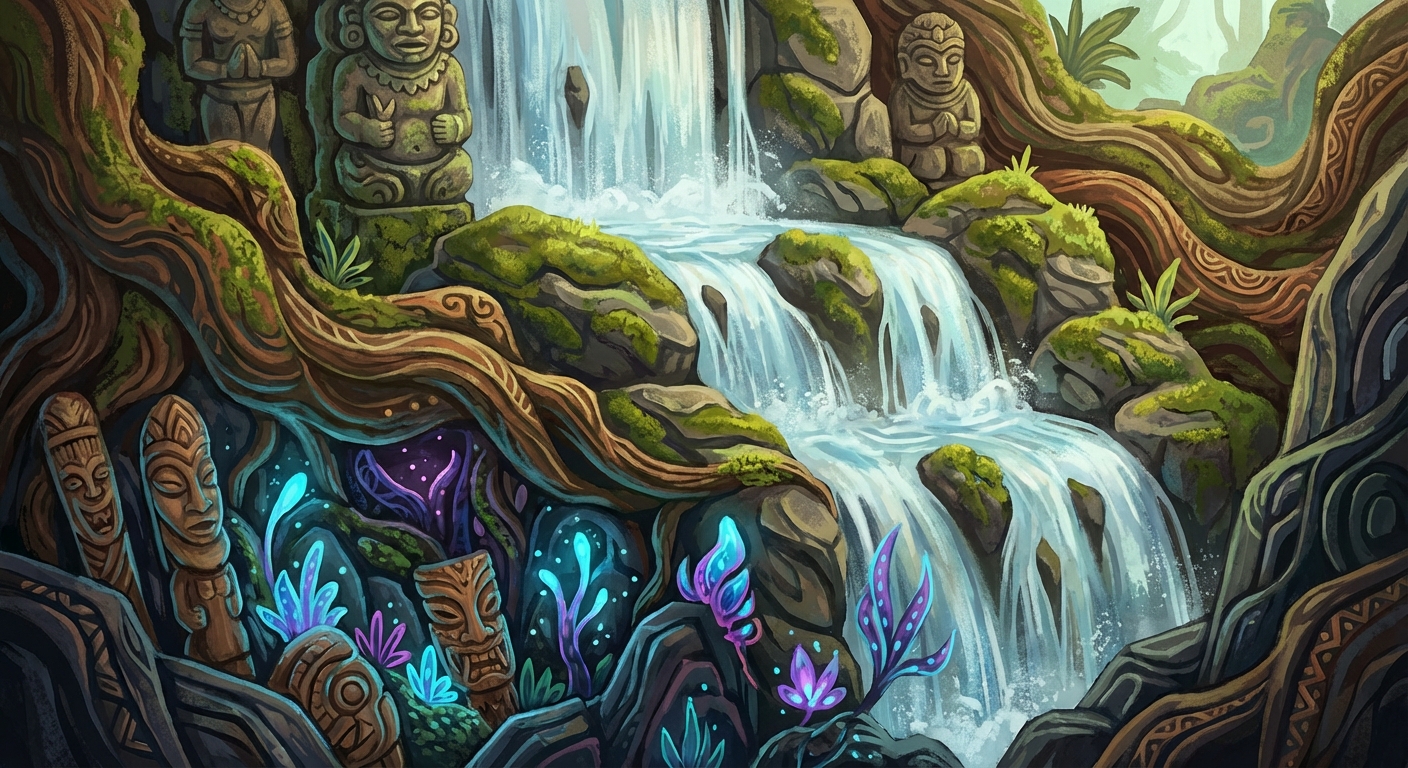 판도라 구역 폭포 클로즈업