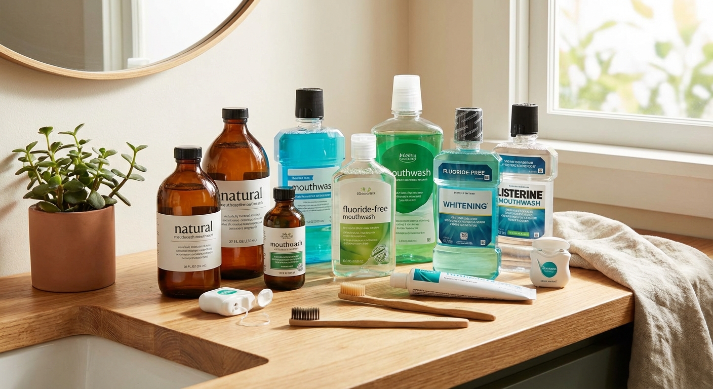 다양한 종류의 구강청결제 제품