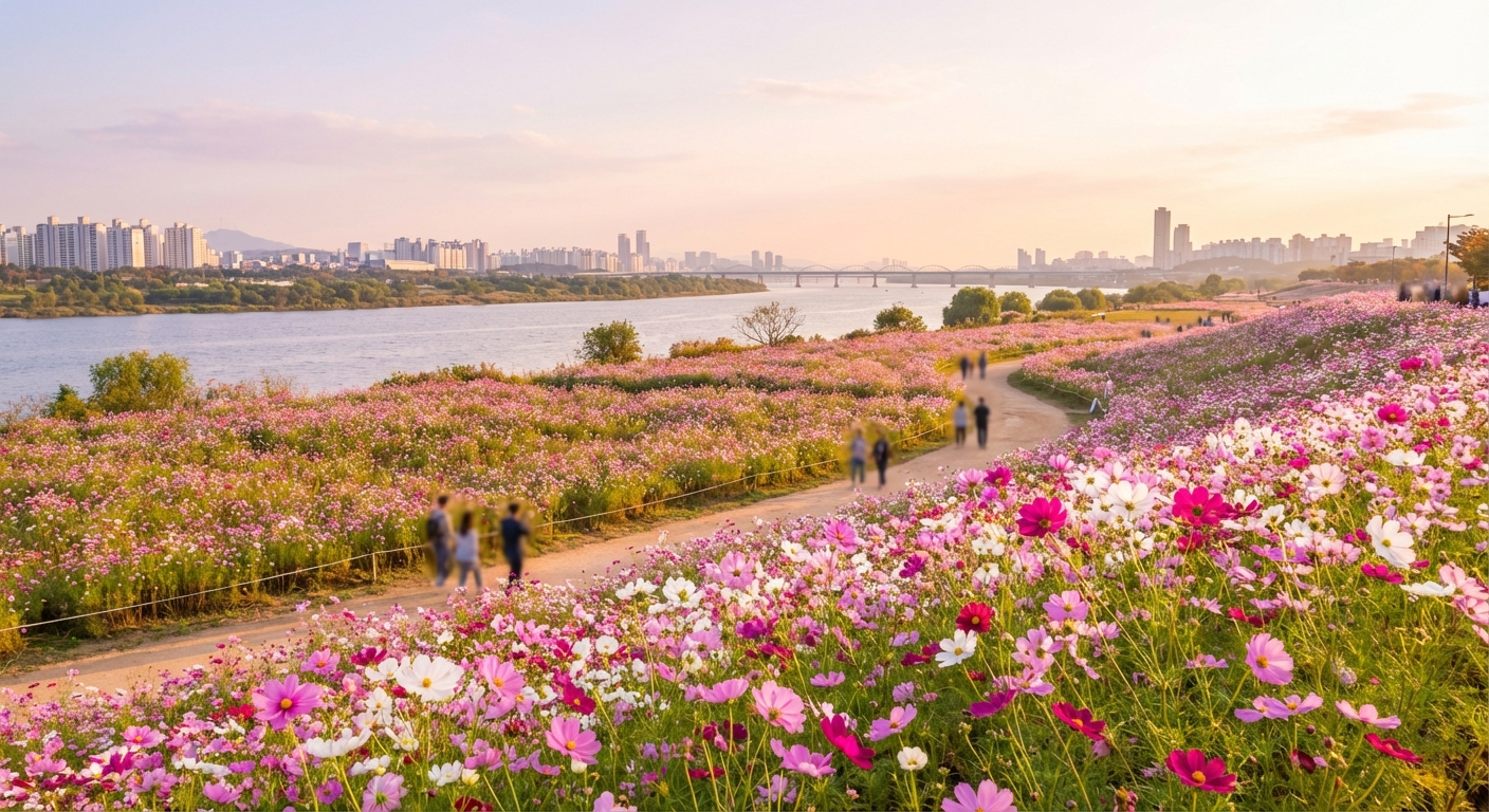 구리한강시민공원 코스모스 군락지, 가을에 꼭 가봐야 할 수도권 핑크빛 명소