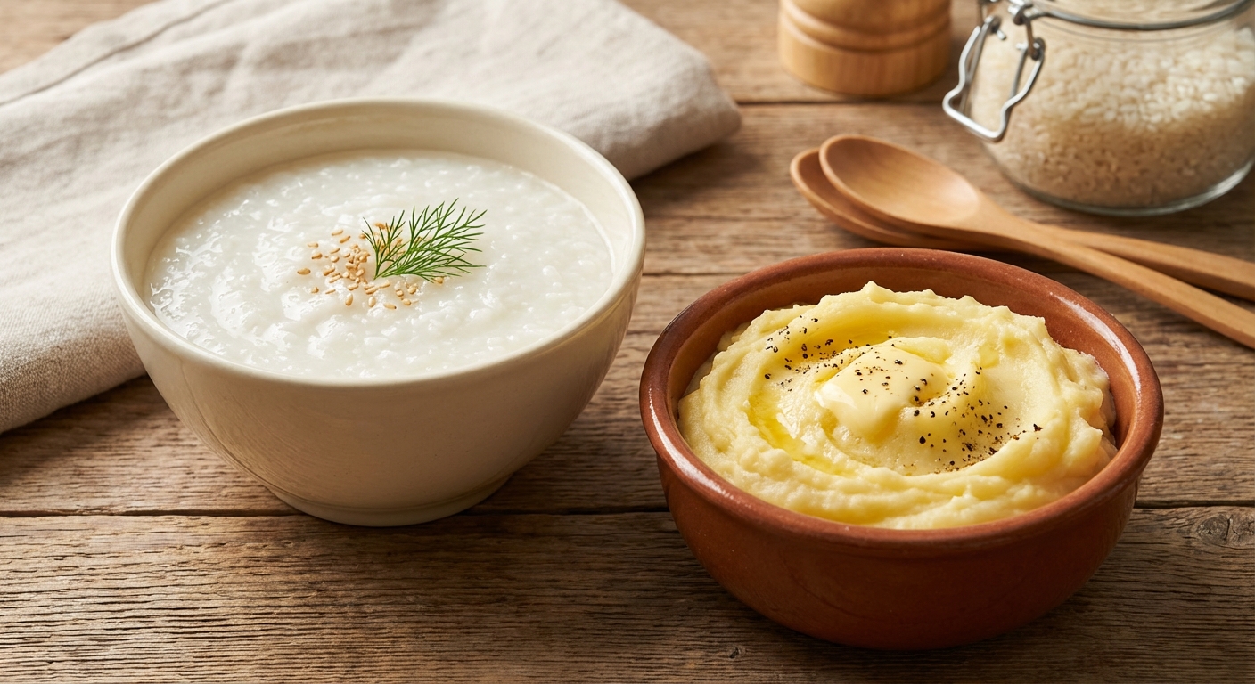 쌀미음과 감자 퓌레