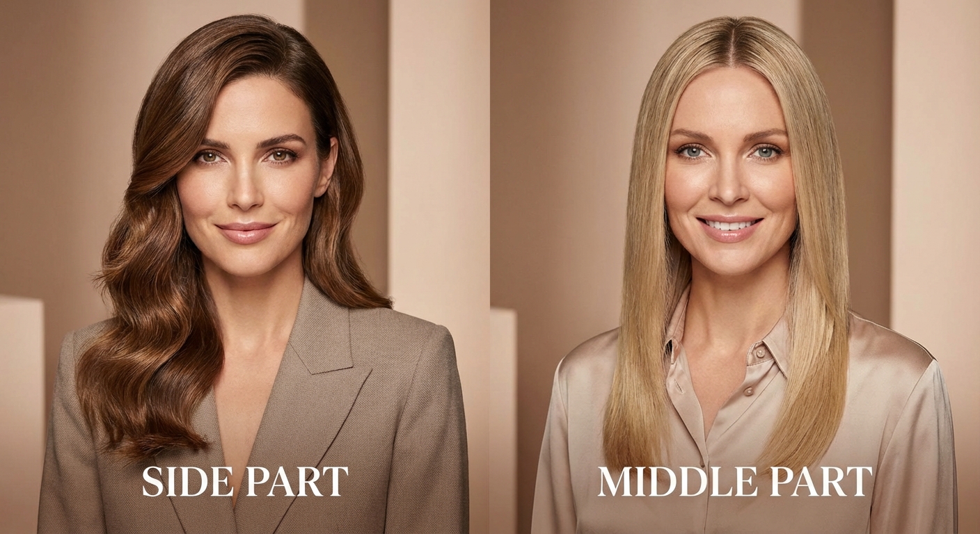 가르마 변화 스타일 예시 비교 샷