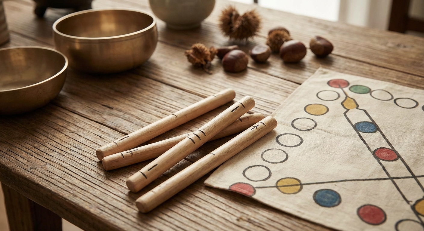 윷가락과 윷판 세트