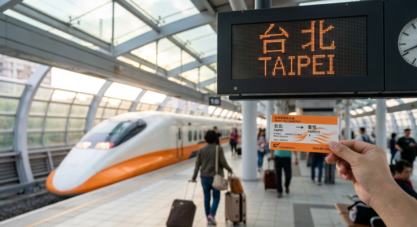 대만 고속철도 승강장 전광판과 기차표