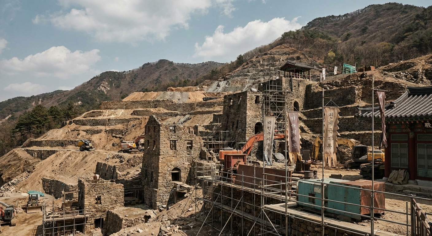 상동 텅스텐 광산 재개발 현장
