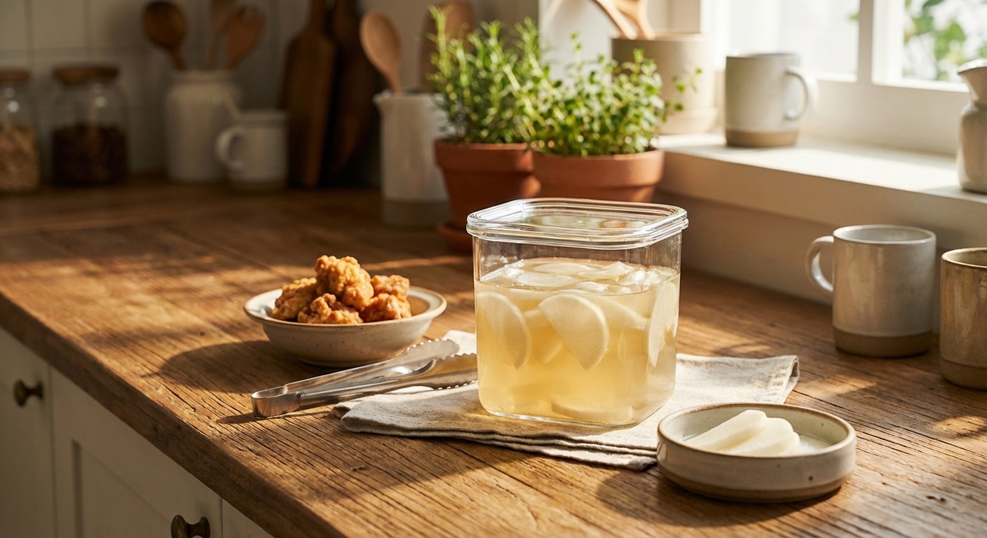 치킨 무 국물 버리지 말고 싱크대 청소하자