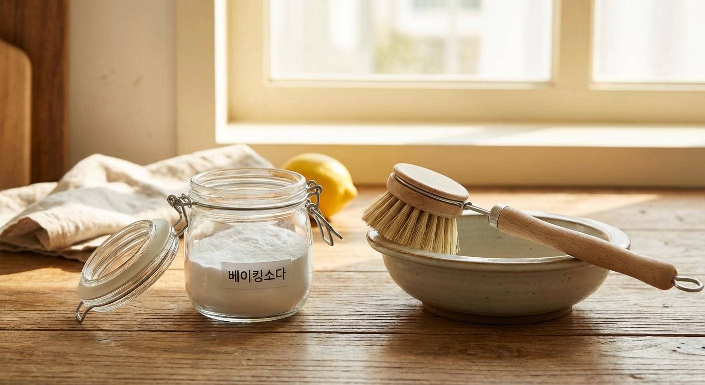 베이킹소다와 브러시