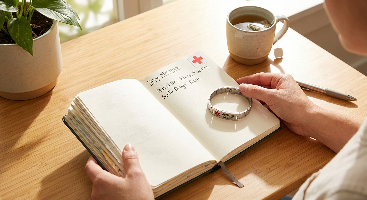 약물 알러지 정보가 기록된 건강수첩