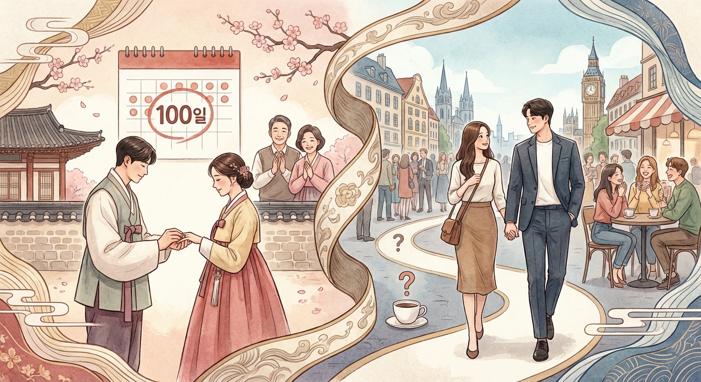 한국과 해외의 연애 진행 단계 비교