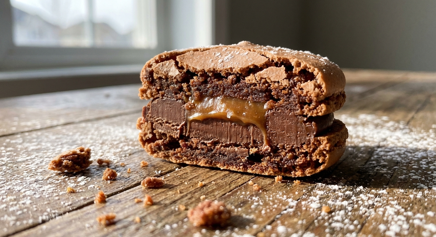 마카롱 단면 클로즈업