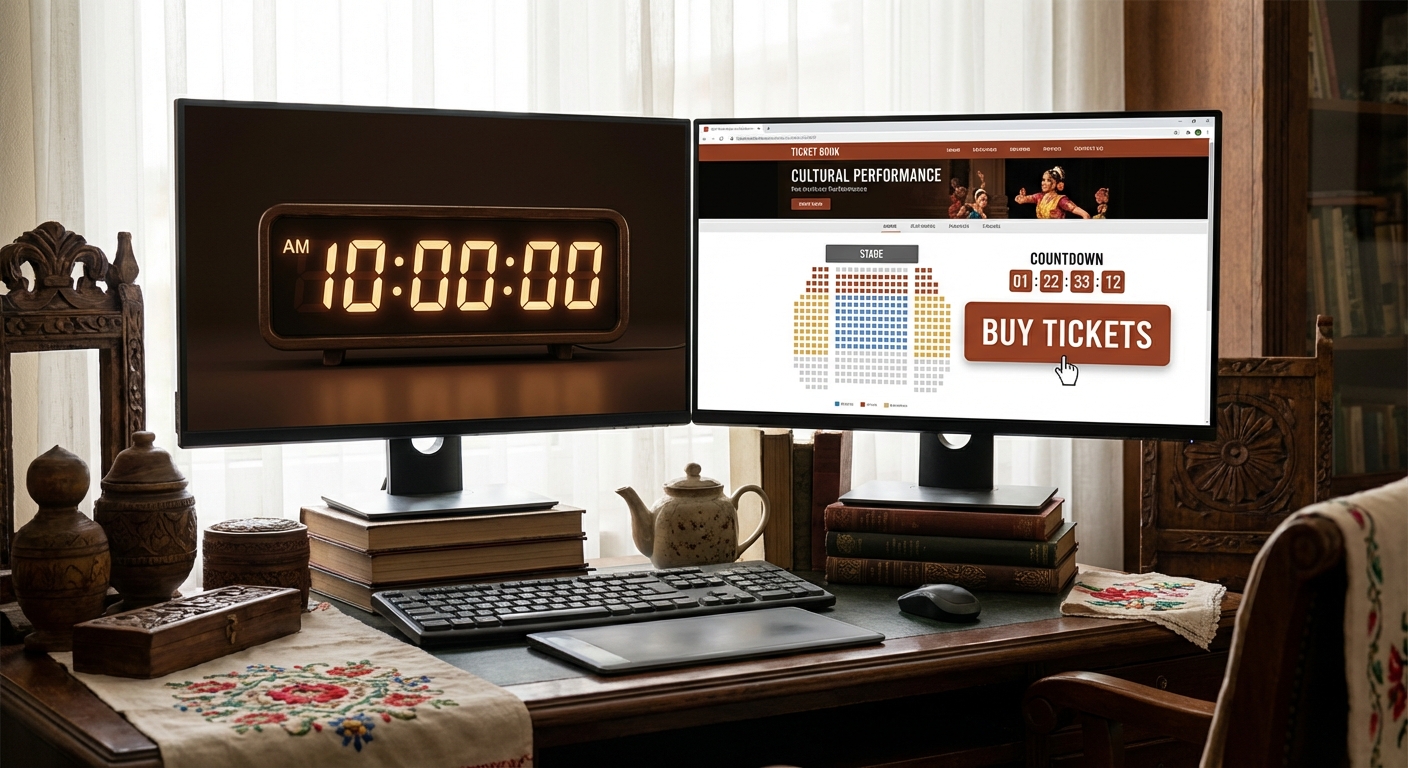 듀얼 모니터로 시계와 티켓팅 화면을 동시에 보는 설정