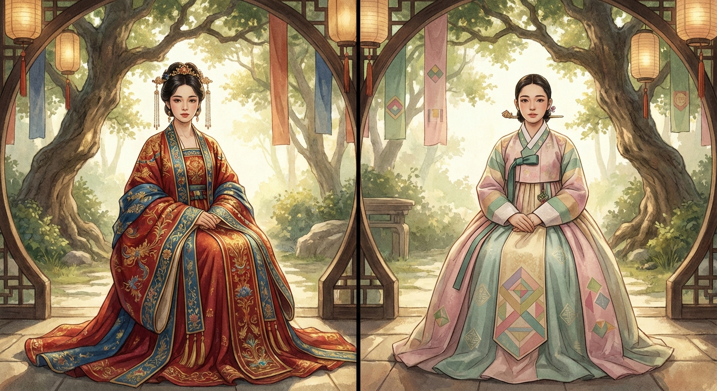 중국 전통 의상과 한국 전통 의상 색채 비교