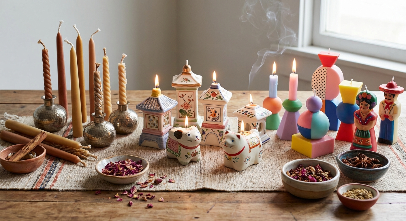 다양한 생일 초 디자인