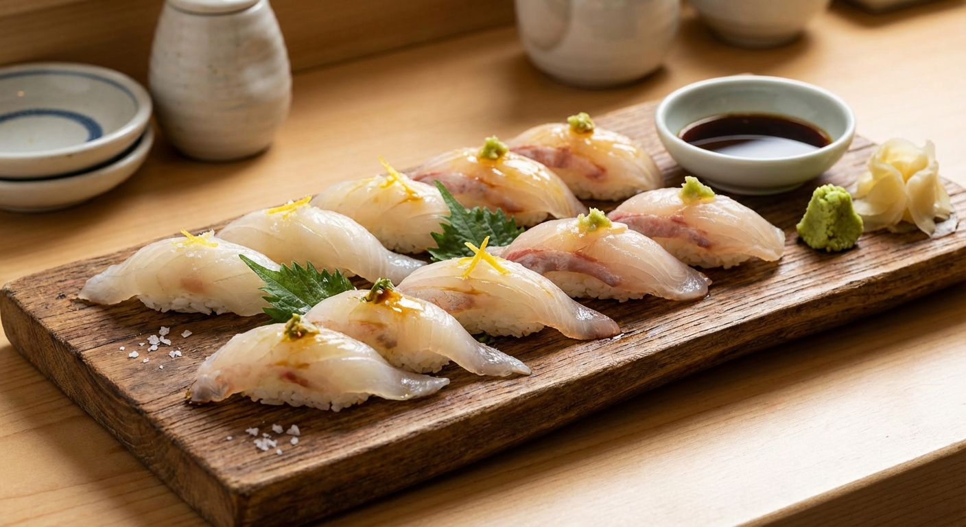 광어 초밥과 도미 초밥