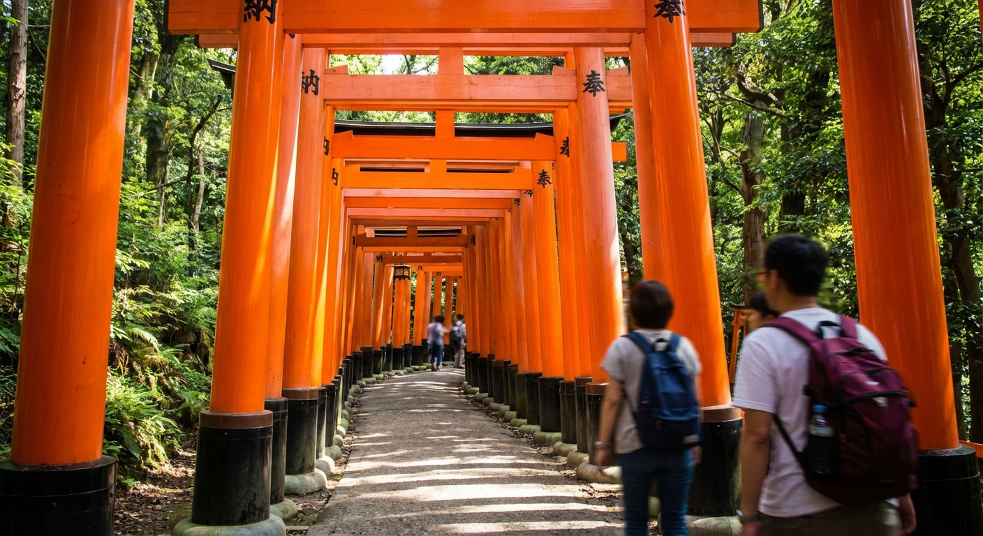교토 후시미이나리 신사 붉은 도리이