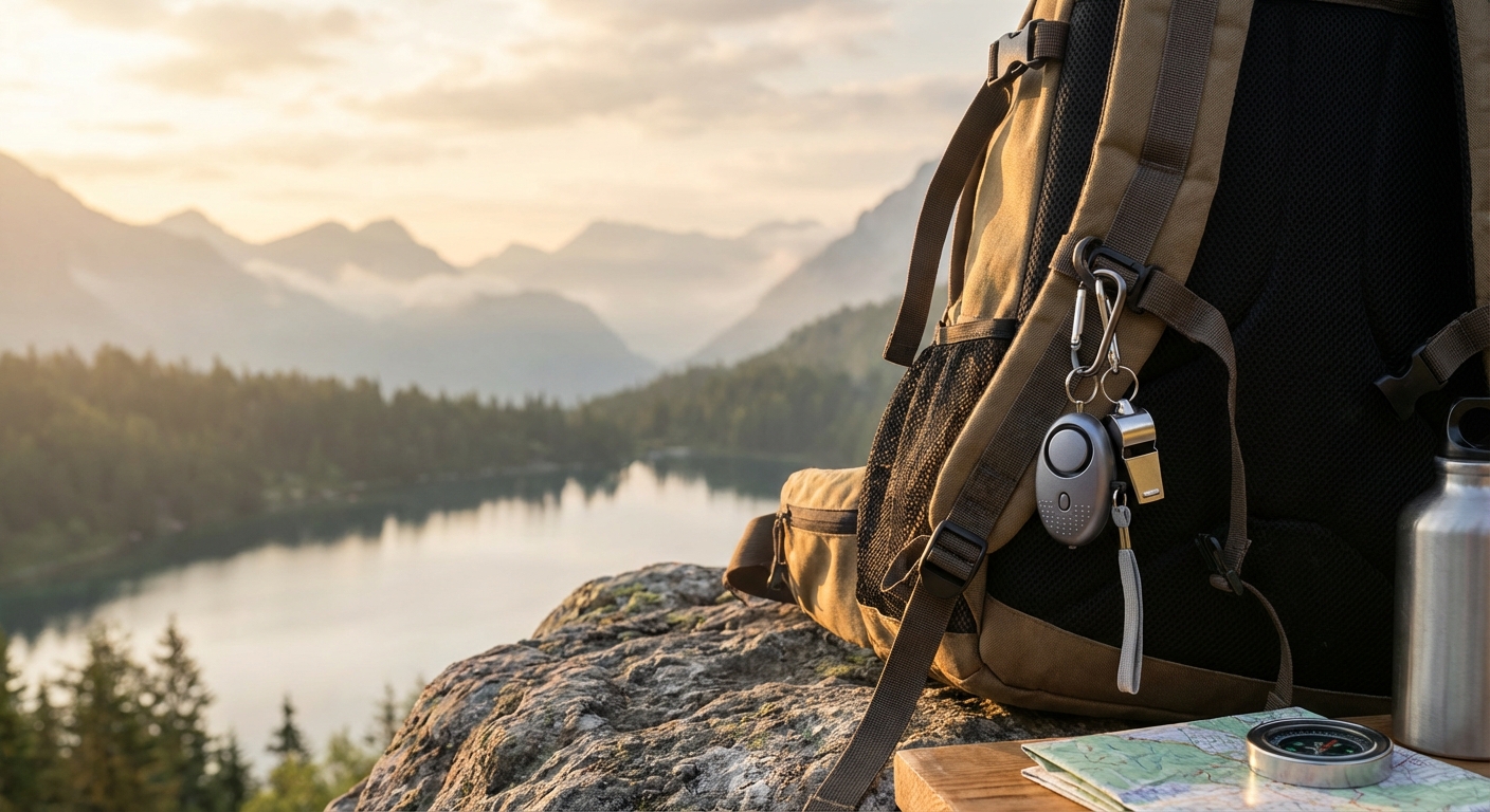 여행용 안전 알람과 휘슬