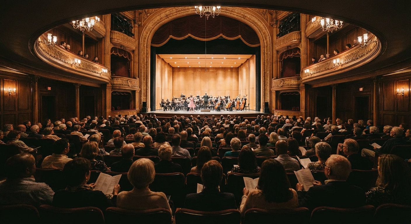 공연장 내부와 관객들이 관람하는 모습