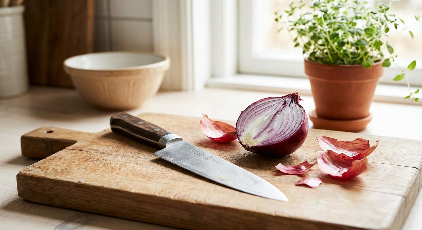 날카로운 칼과 양파
