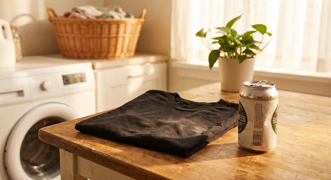 색 빠진 검은 옷 맥주로 되살리기