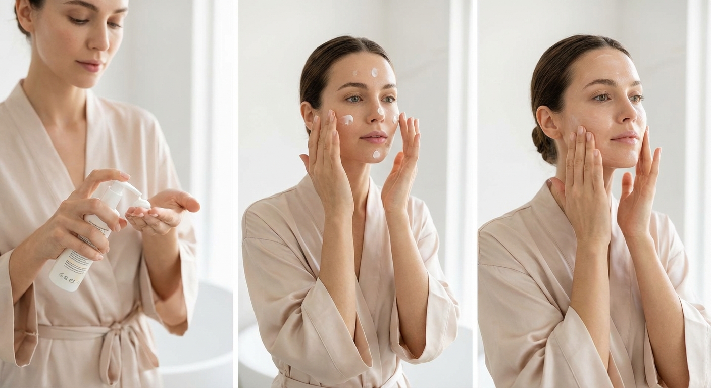 얼굴에 선크림을 바르는 단계별 사진