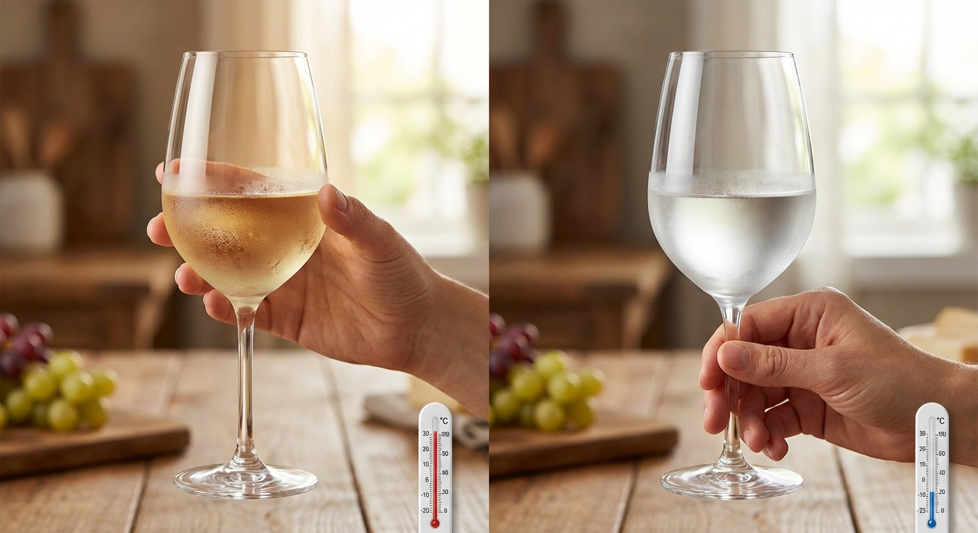 볼을 감싸 잡았을 때와 스템으로 잡았을 때의 온도 차이 비교