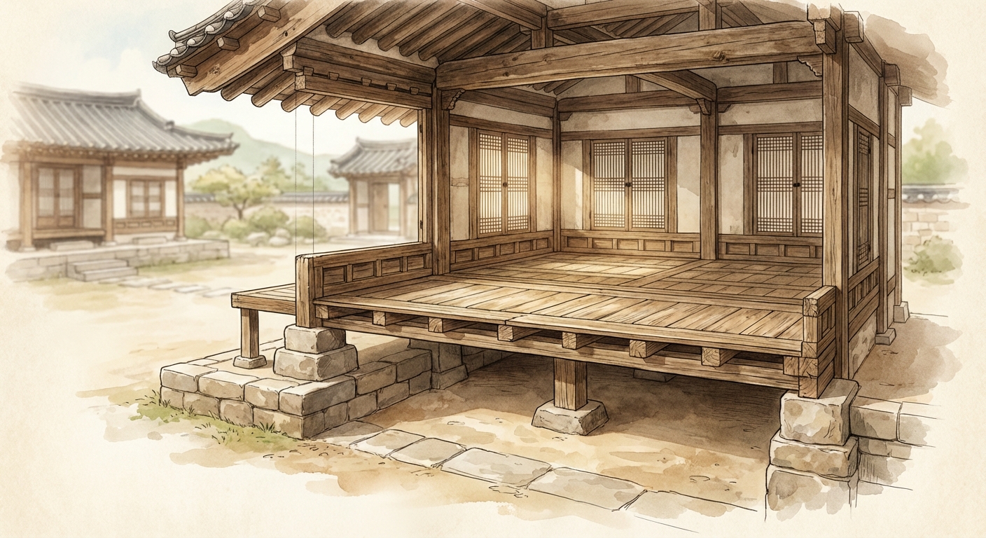 대청마루의 구조 단면도