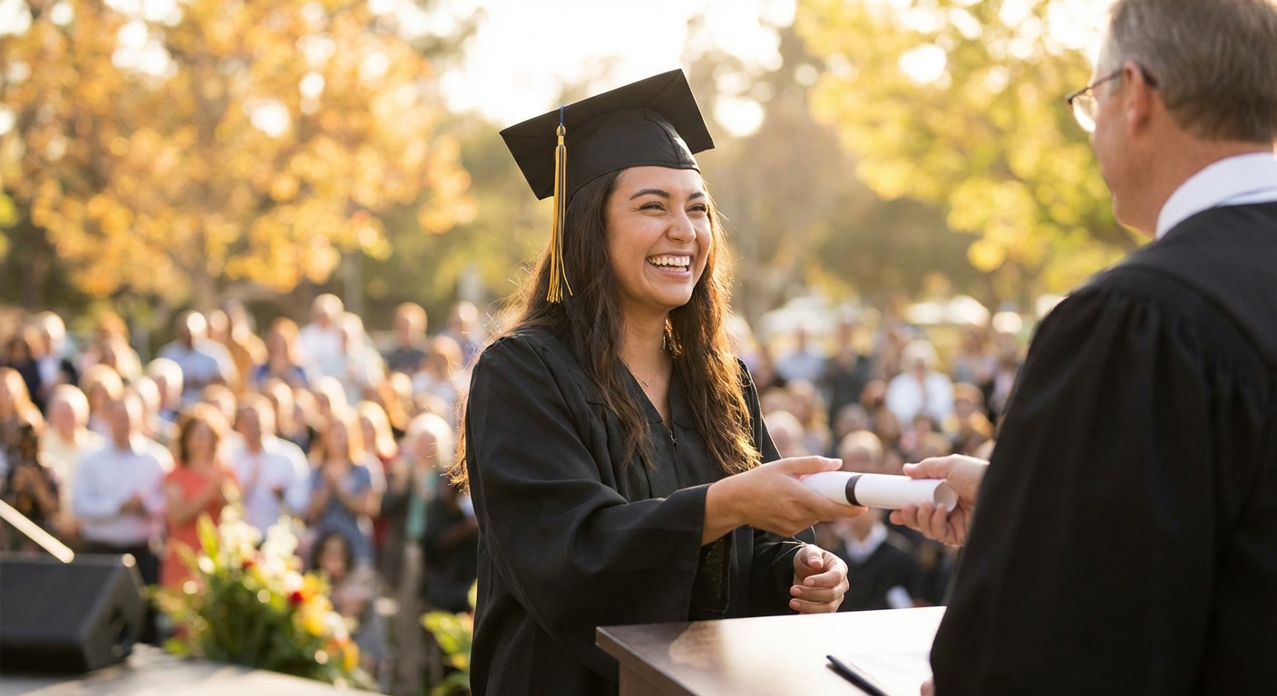 졸업장을 받는 학생