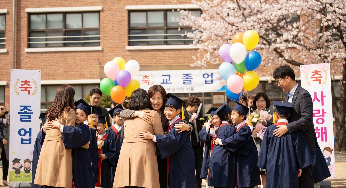 초등학생 졸업식 현장