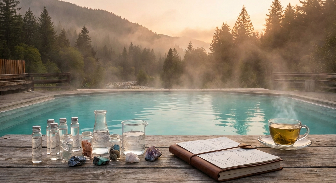 온천수 성분 분석표와 미네랄 구성 비교