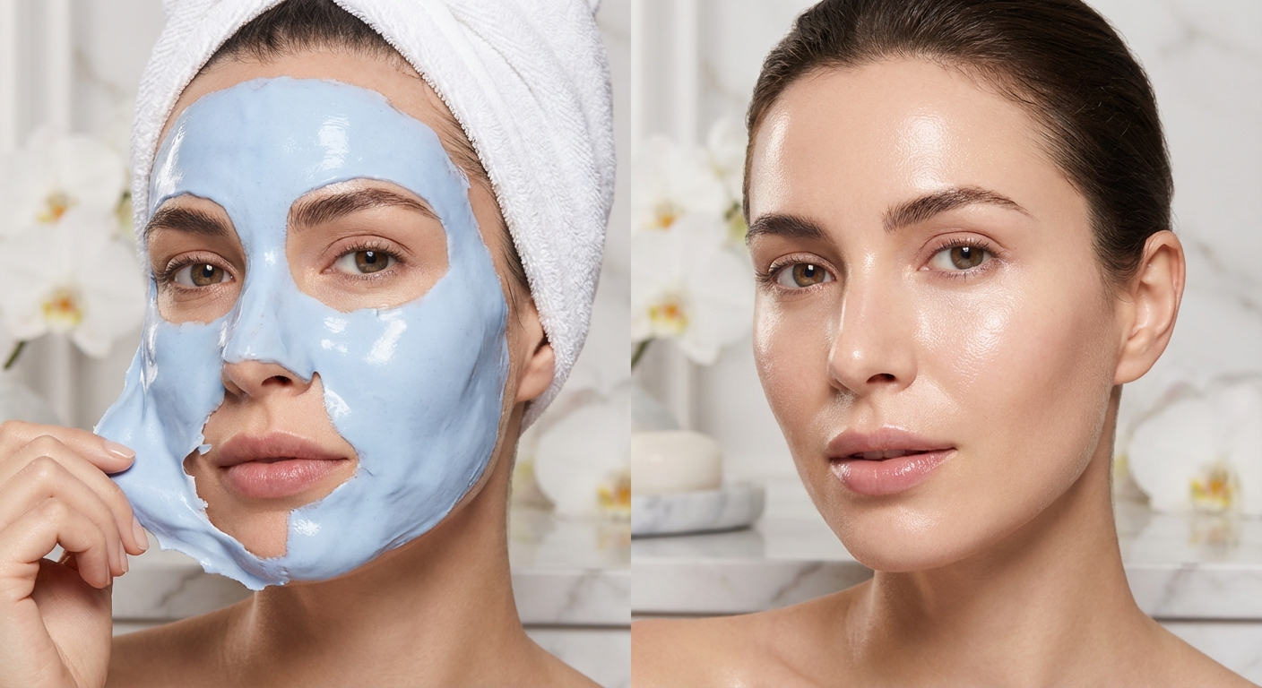 모델링팩 제거 전후 피부 비교 사진