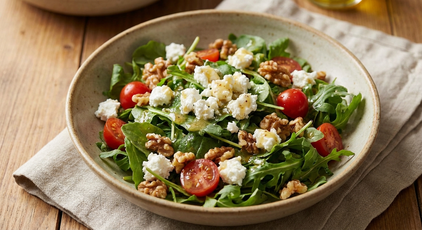 염소 치즈가 올라간 그린 샐러드