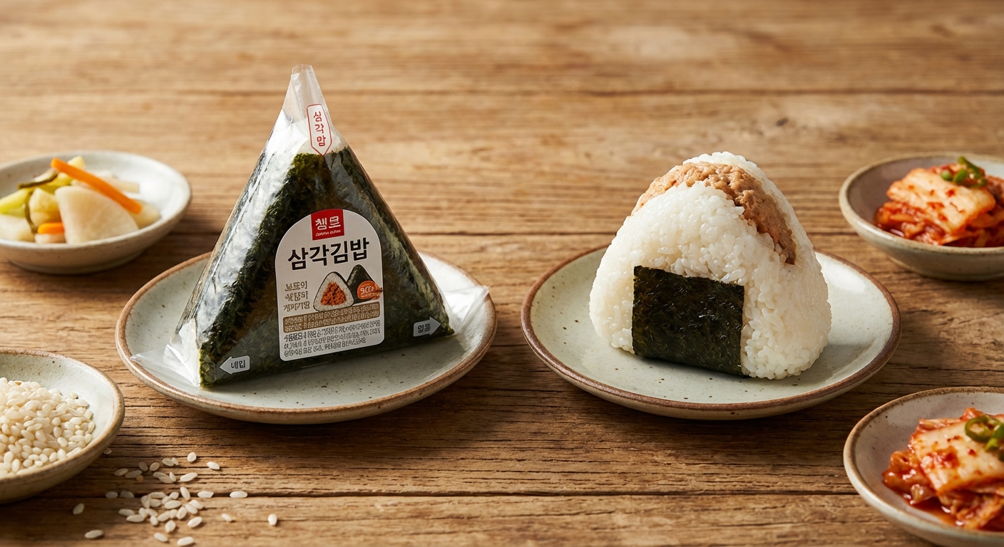 삼각김밥 vs 오니기리, 같아 보이는데 뭐가 다를까? 먹방러가 파헤쳐본 두 간편식의 진짜 차이