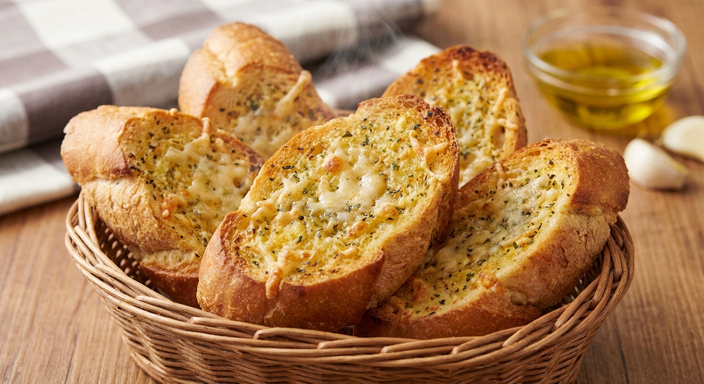 바삭하게 구워진 마늘빵