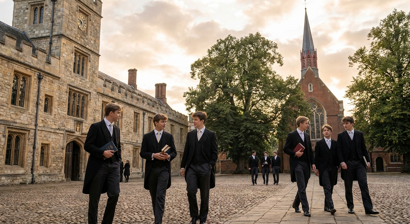 이튼 칼리지의 교정과 학생들