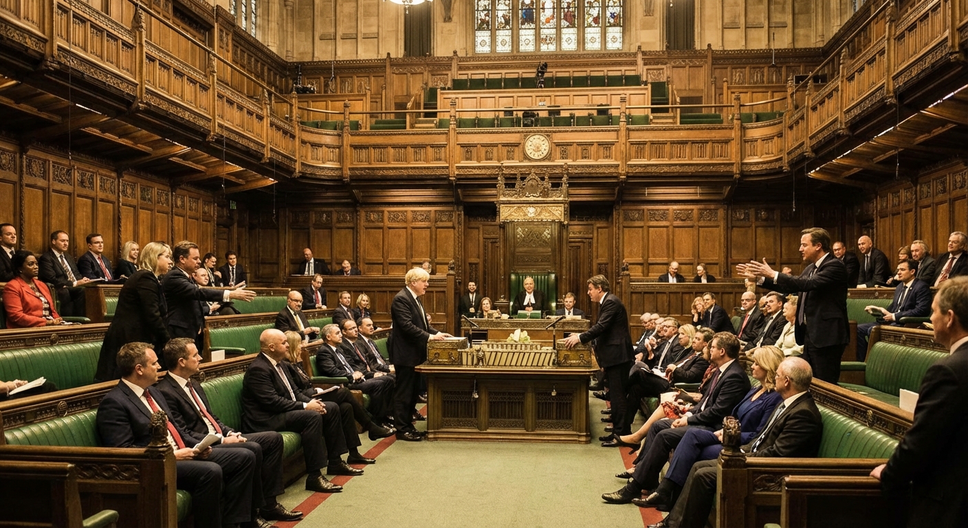 영국 의회 토론 장면