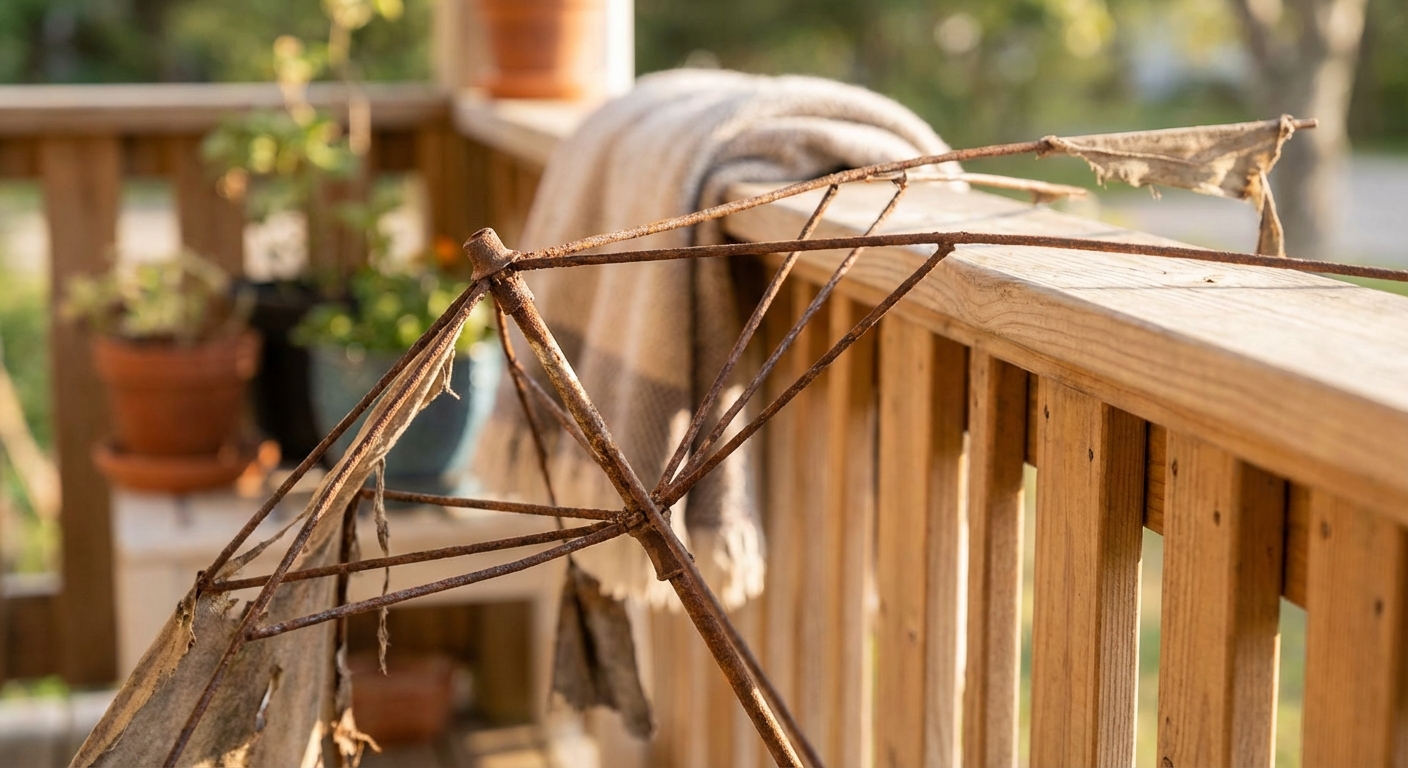 우산살에 생긴 녹 제거하기 - 케첩으로 해결