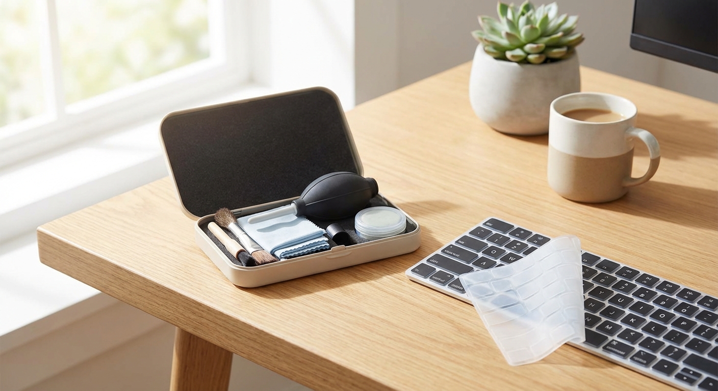 키보드 청소 키트와 실리콘 커버 상품 사진