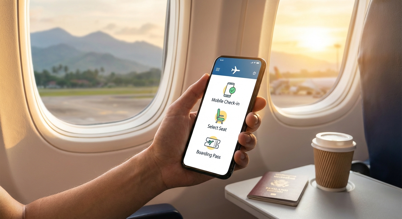 항공사 앱 체크인 절차 화면