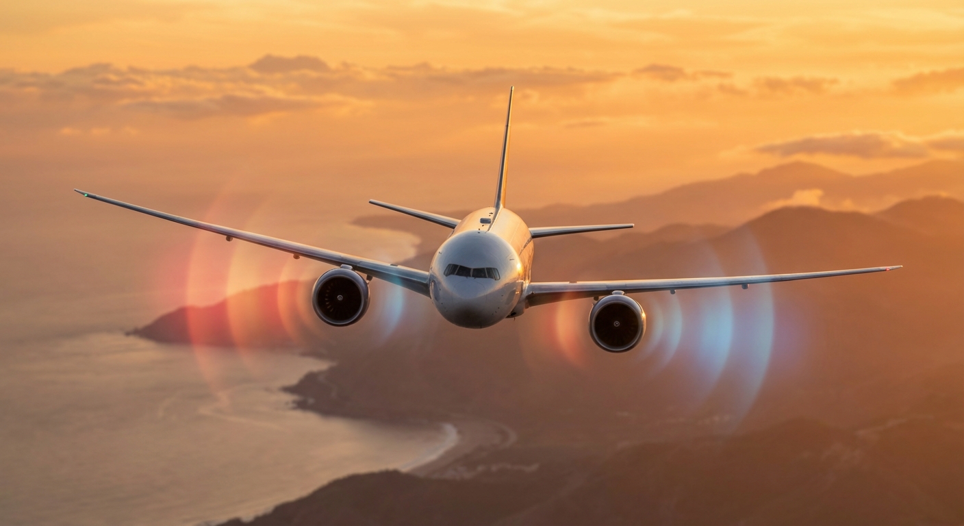 비행기 엔진 위치와 소음 분포도