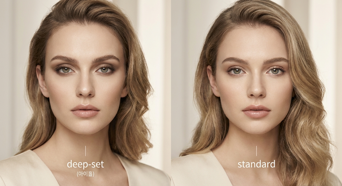 아이홀 눈매와 일반 눈매 비교 사진