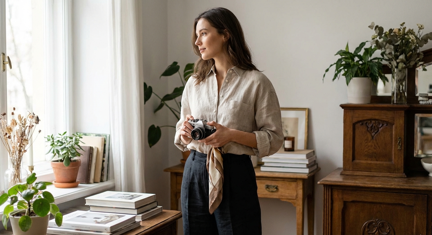 소품을 활용한 자연스러운 포즈 예시