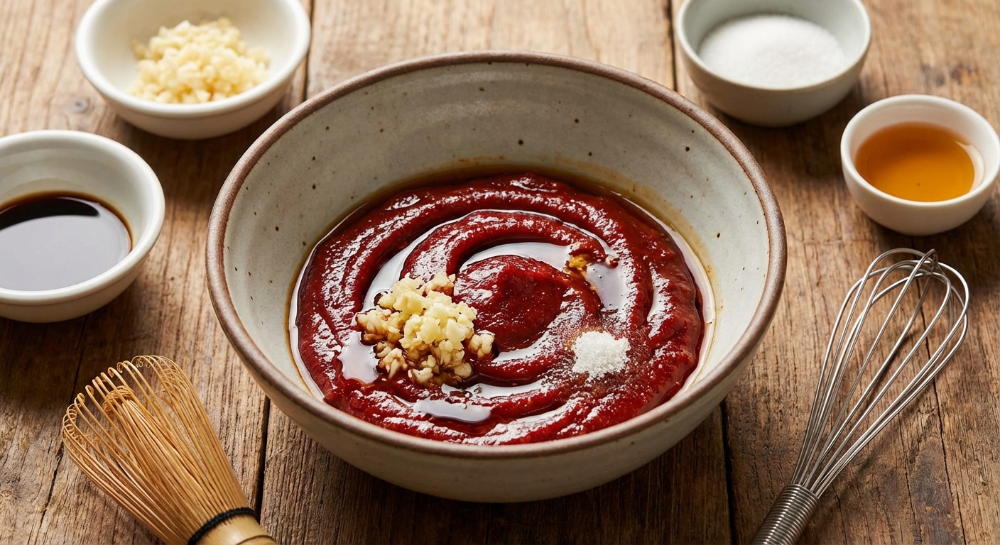 고추장 양념장을 만드는 과정