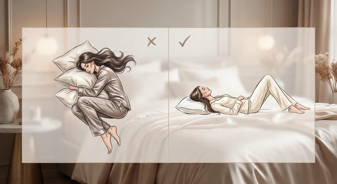 올바른 수면 자세 비교 일러스트